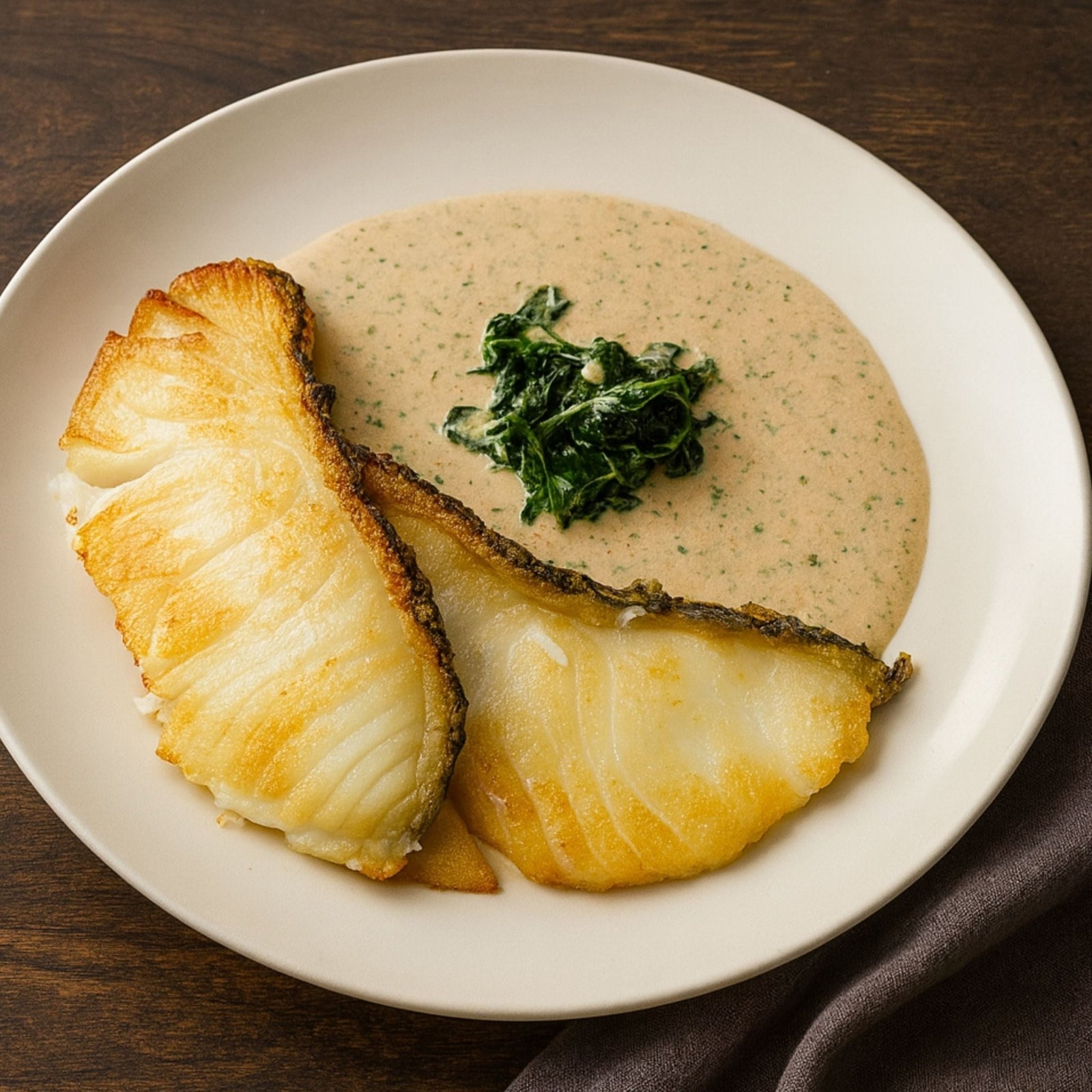 Chilean Seabass Steak with Brown Butter Dashi Cream - Pacific Bay