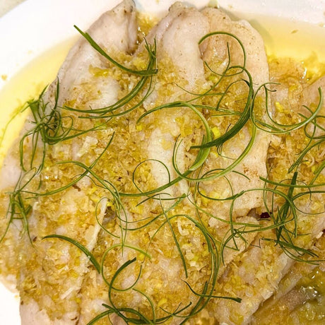 Poached Cream Dory with Ginger Scallion Oil - Pacific Bay
