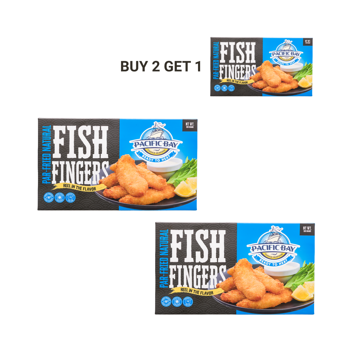 Buy 2 Get 1 : Par-Fried Natural Fish Fingers