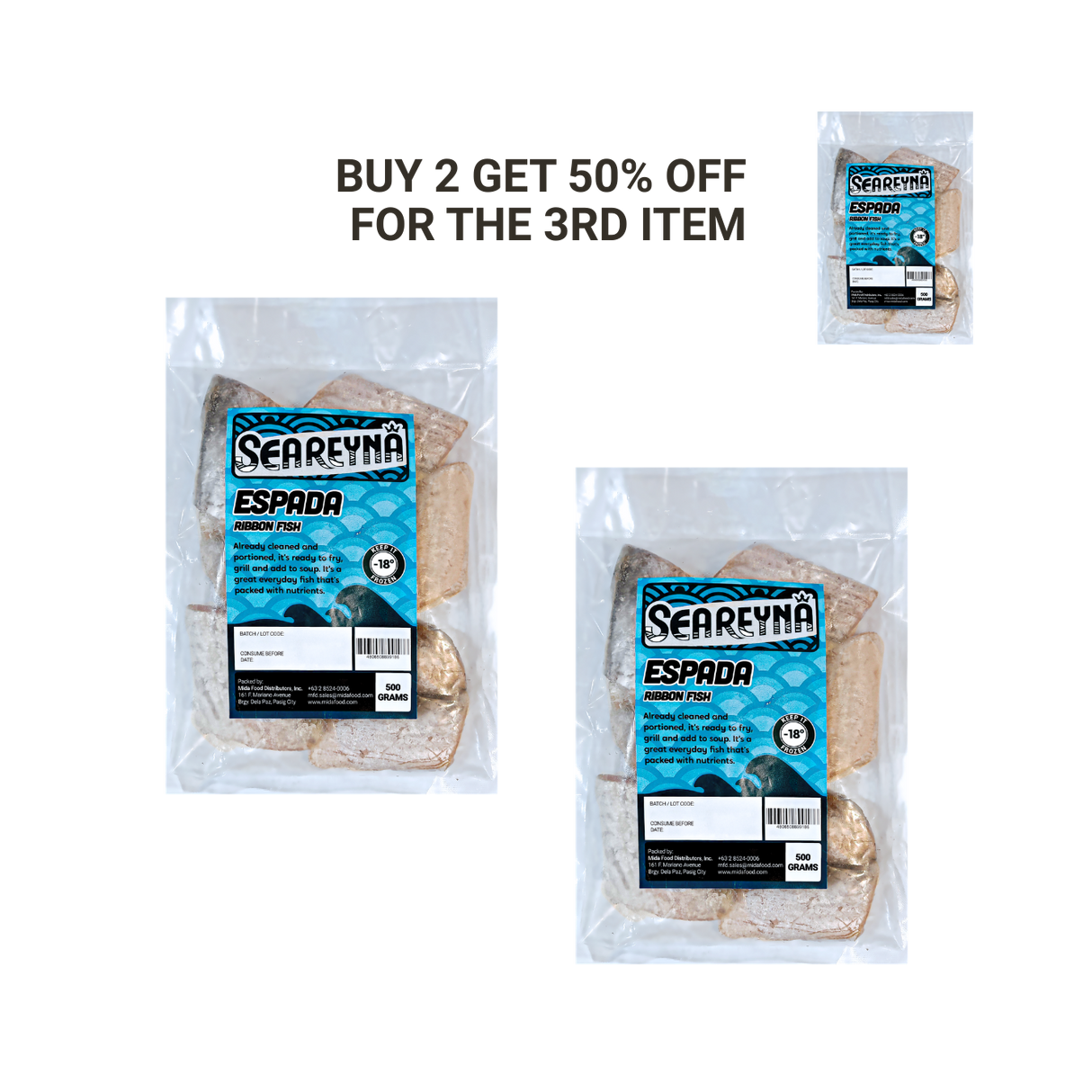 Buy 2 Get 50% off the 3rd Espada (Ribbon Fish Steaks)