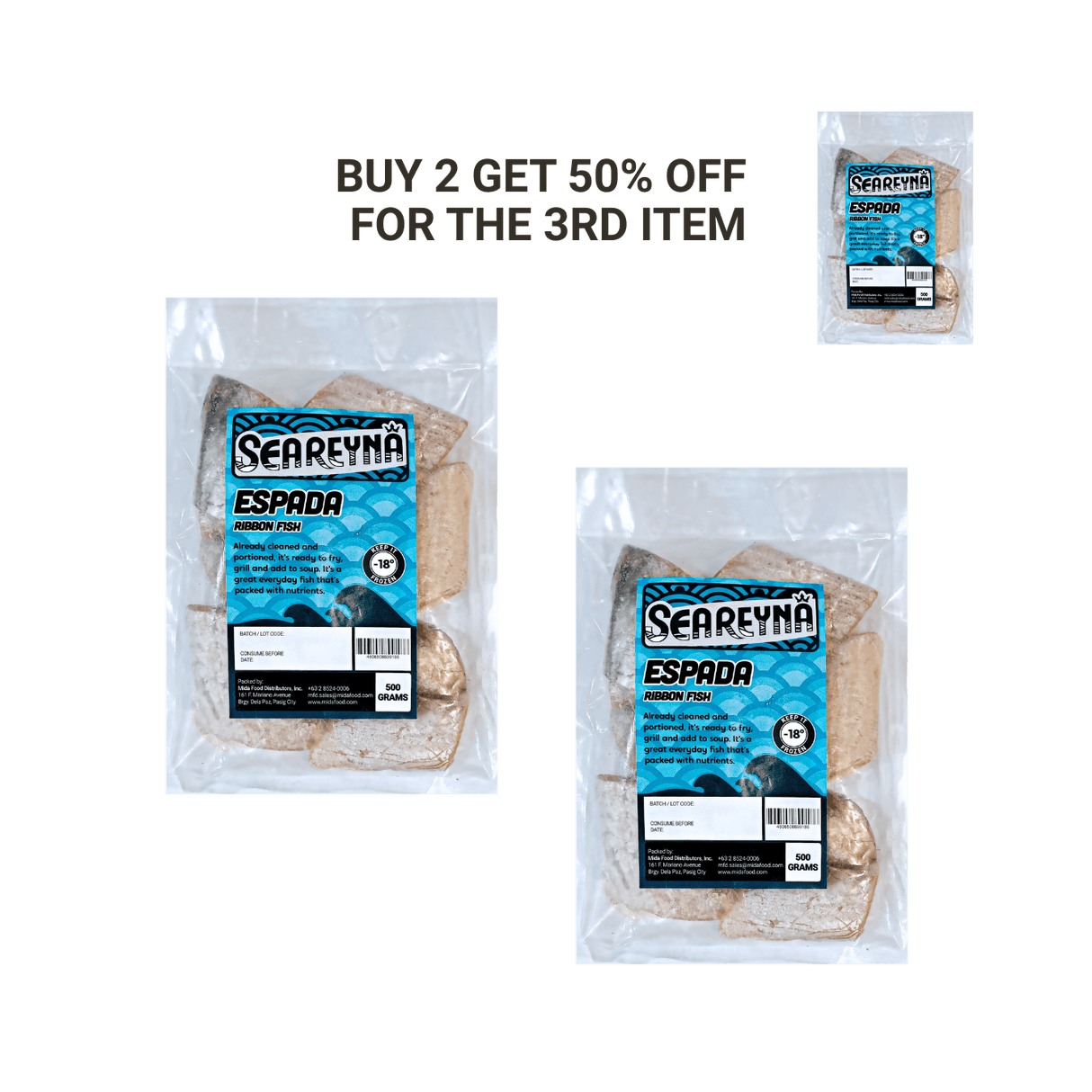 Buy 2 Get 50% off the 3rd Espada (Ribbon Fish Steaks) - Pacific Bay