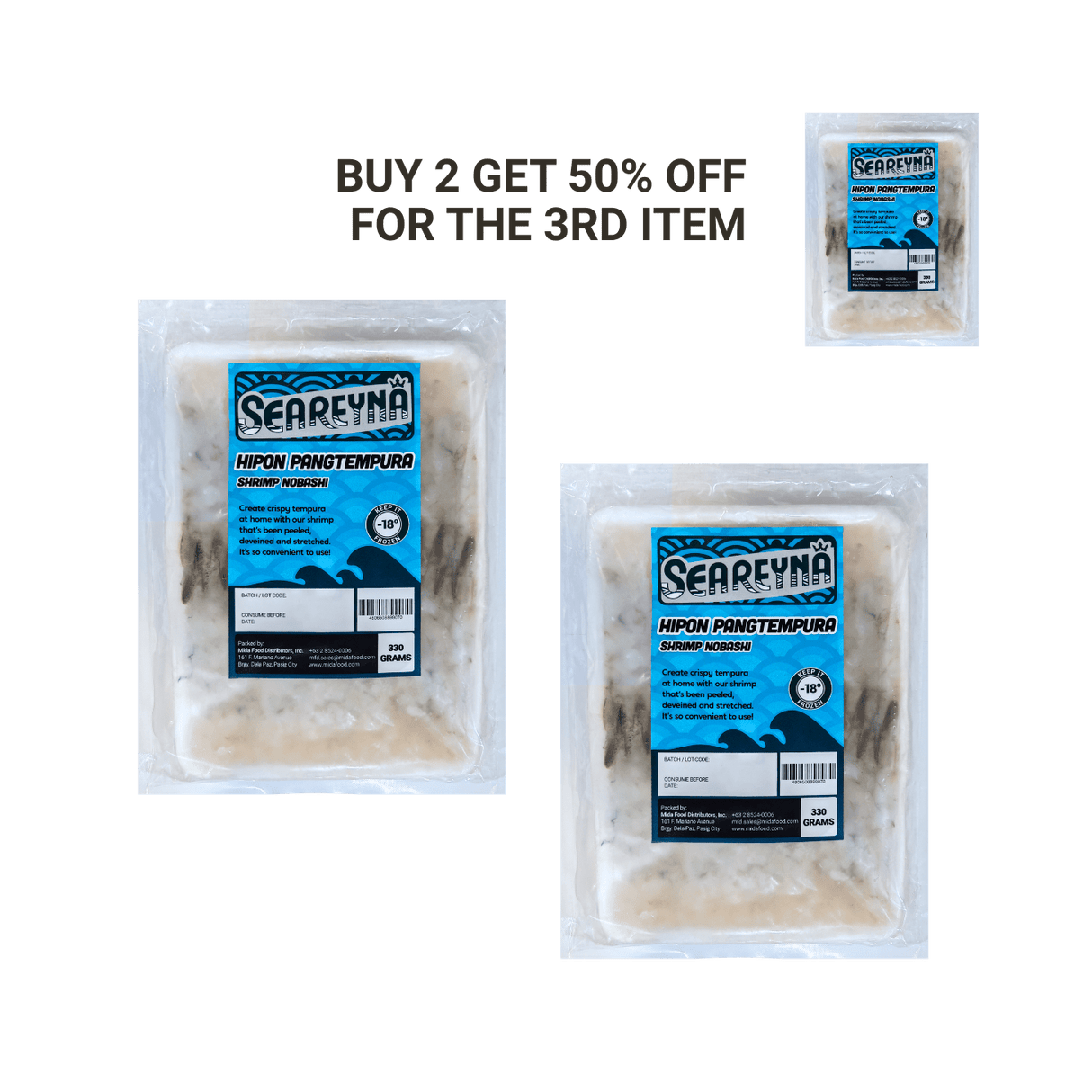 Buy 2 Get 50% off the 3rd Hipon Pangtempura (Nobashi Shrimp) - Pacific Bay