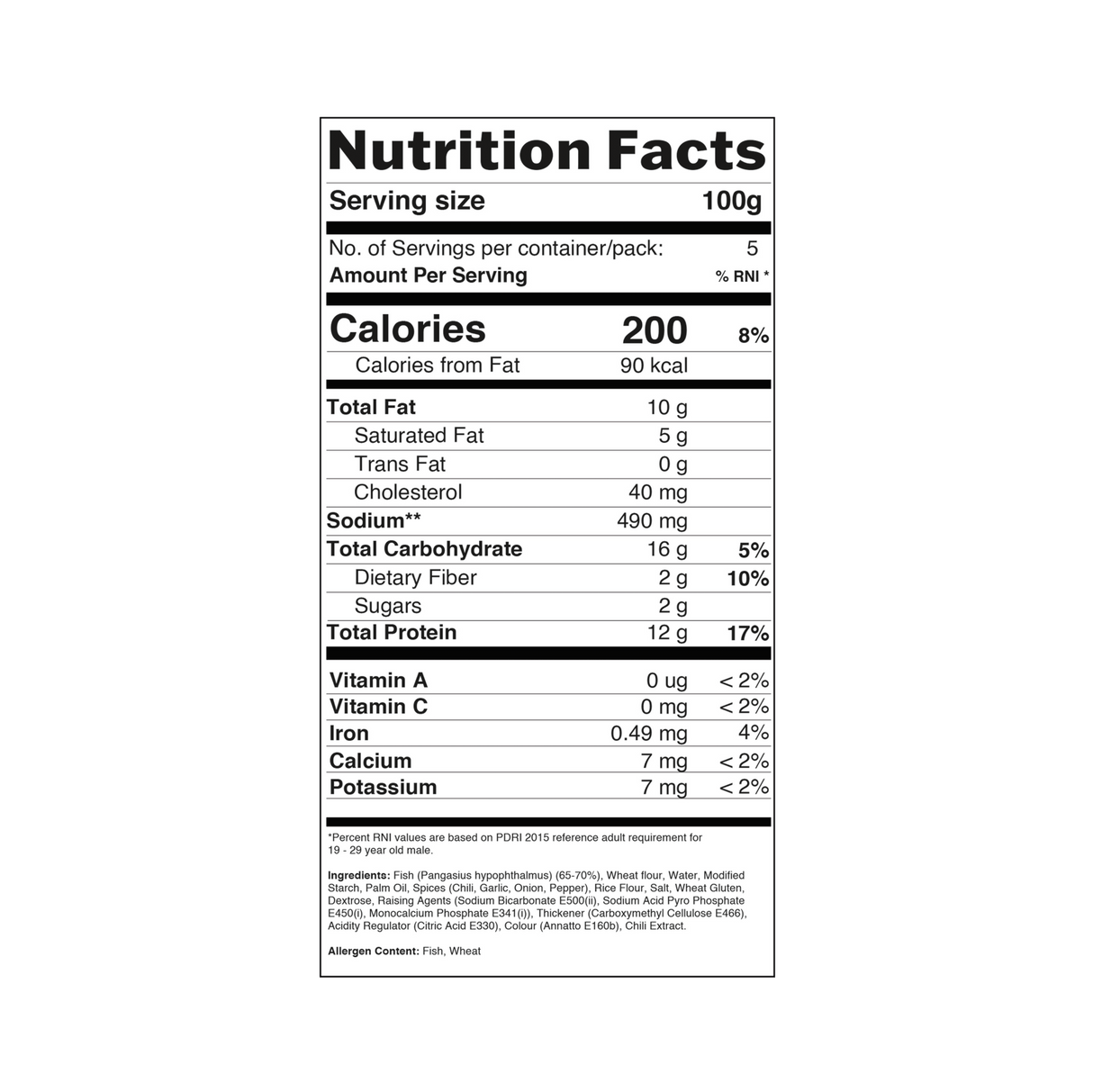 Par - Fried Flamin Hot Breaded Fish 500g - Pacific Bay