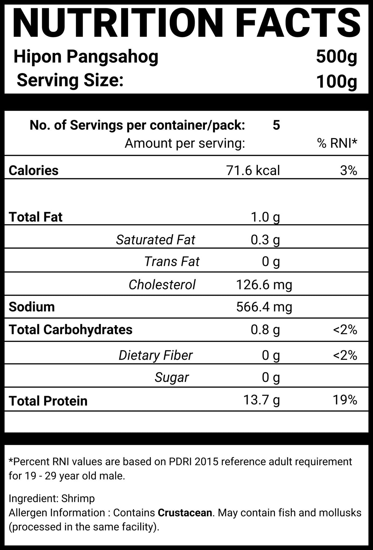 Seareyna Hipon Pangsahog - Pacific Bay