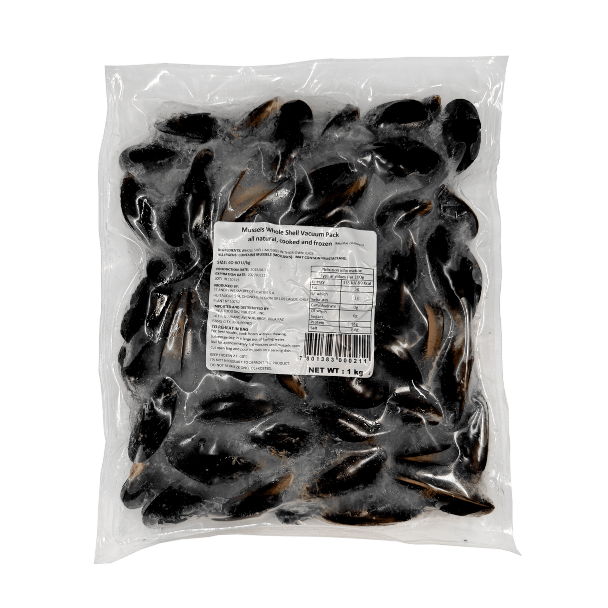 Whole Mussels (Plain Bag) - Pacific Bay