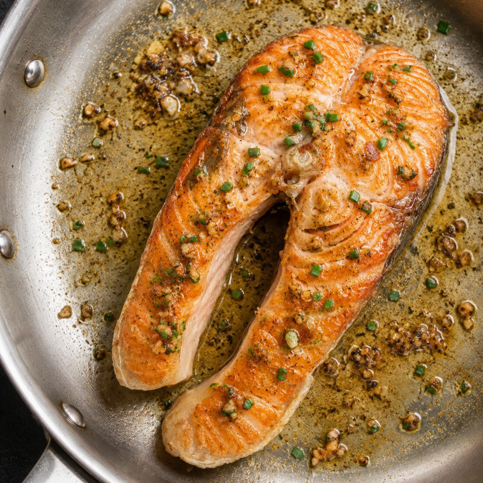 Garlic Herb Butter Salmon Steak
