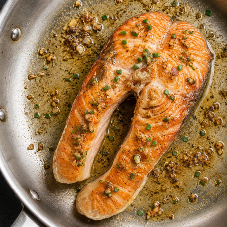 Garlic Herb Butter Salmon Steak