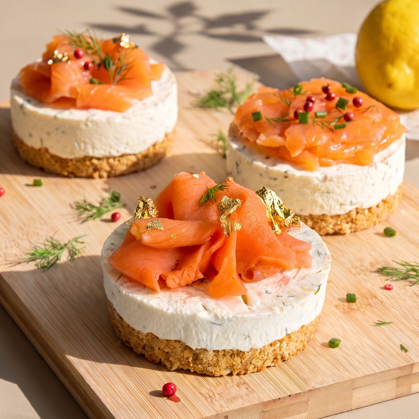 Savory Smoked Salmon Mini Cheesecakes