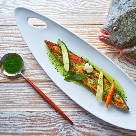 Classic Lemon & Butter Pan-Fried Turbot with Salsa Verde - Pacific Bay