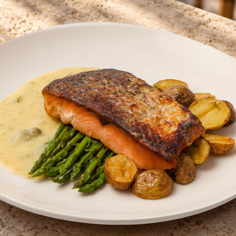 Crispy-Skin Salmon Fillet with Lemon-Caper Butter - Pacific Bay