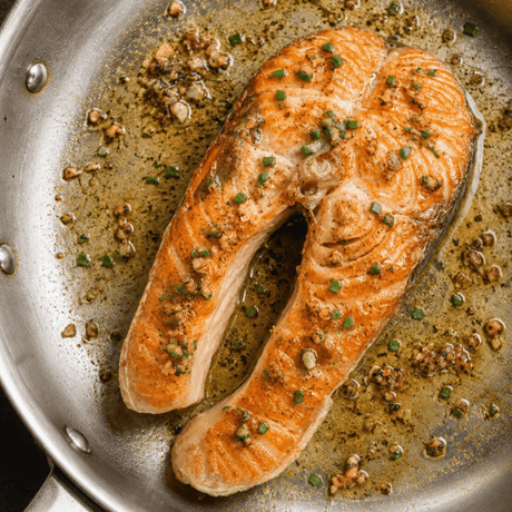 Garlic Herb Butter Salmon Steak - Pacific Bay