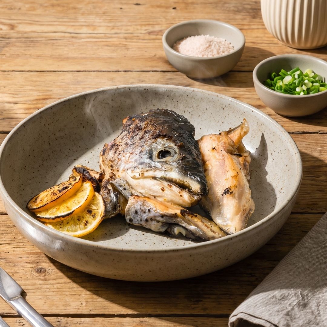 Salt-Grilled Salmon Head - Pacific Bay