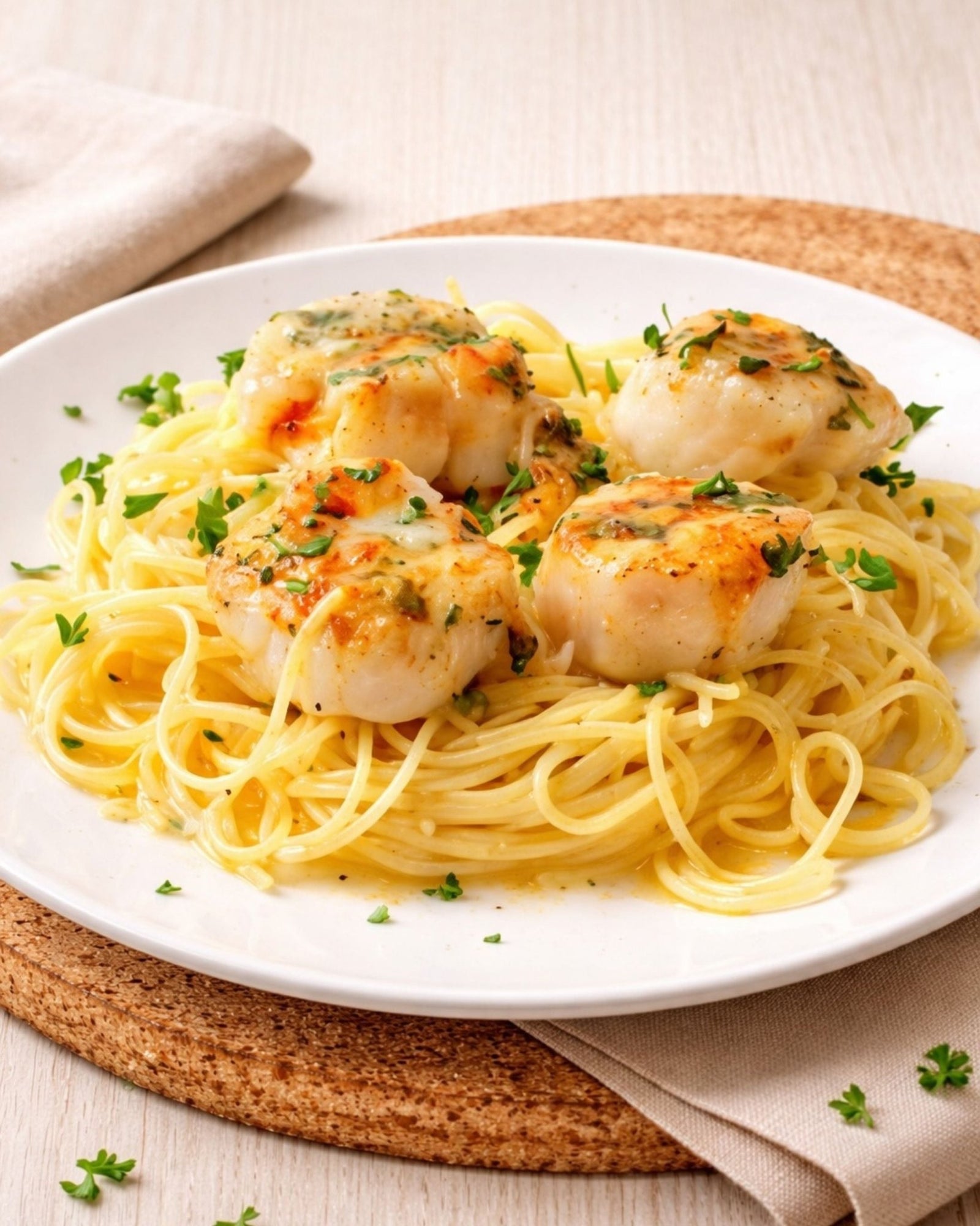 Seared Scallop Orange Pasta - Pacific Bay