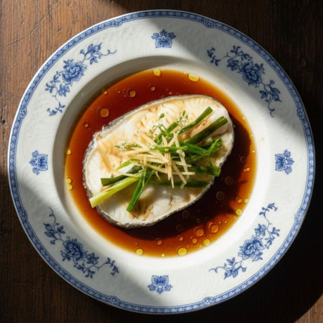 Steamed Chilean Sea Bass with Superior Soy & Leeks - Pacific Bay