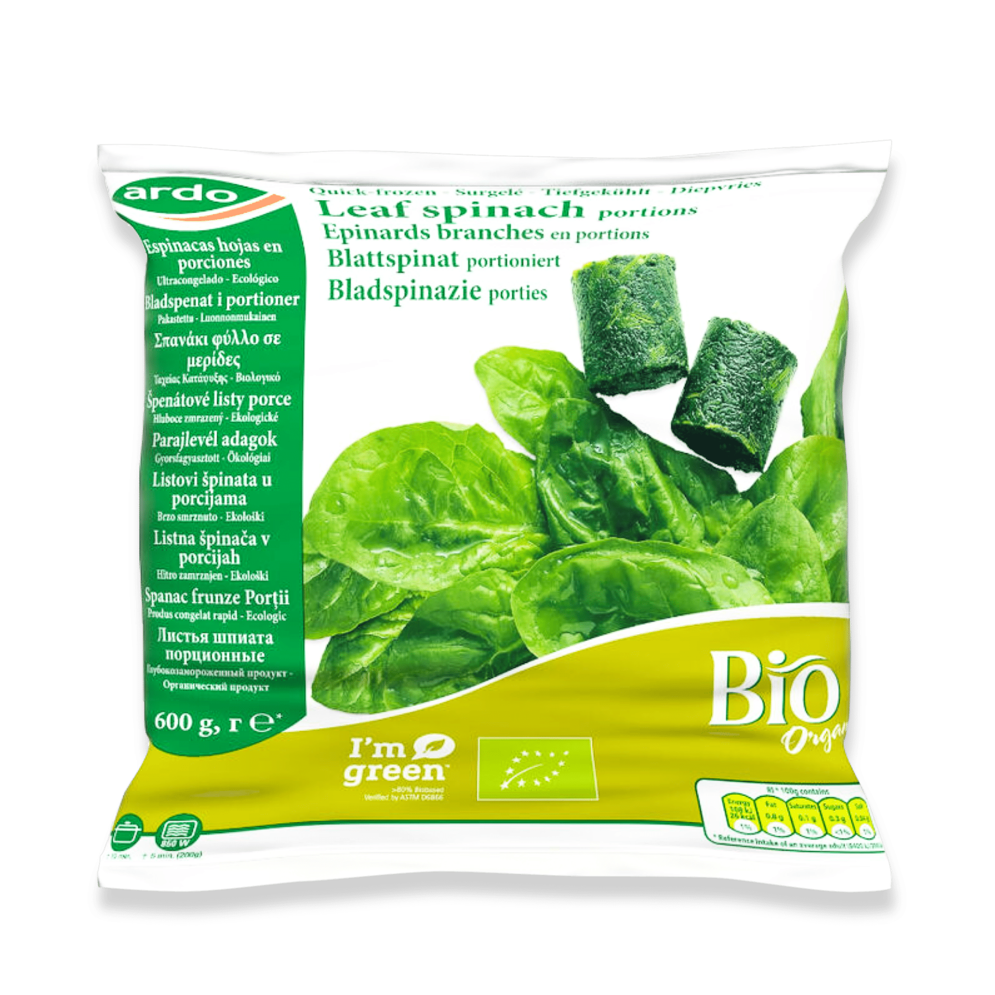 Ardo Bio Organic Spinach Leaf Portions - Pacific Bay