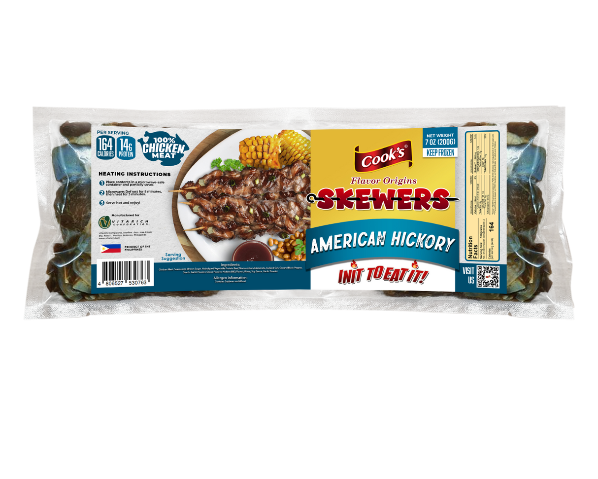 Cook's Chicken Skewers American Hickory BBQ - Pacific Bay