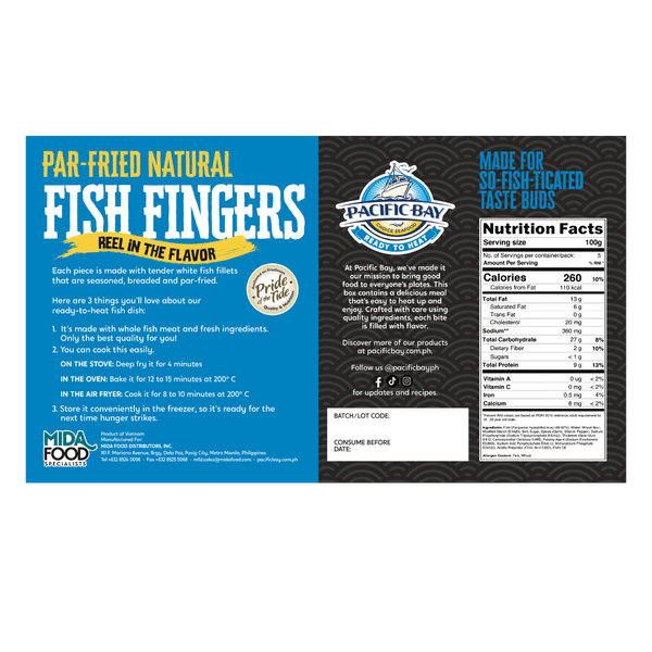 Par - Fried Natural Fish Fingers - Pacific Bay