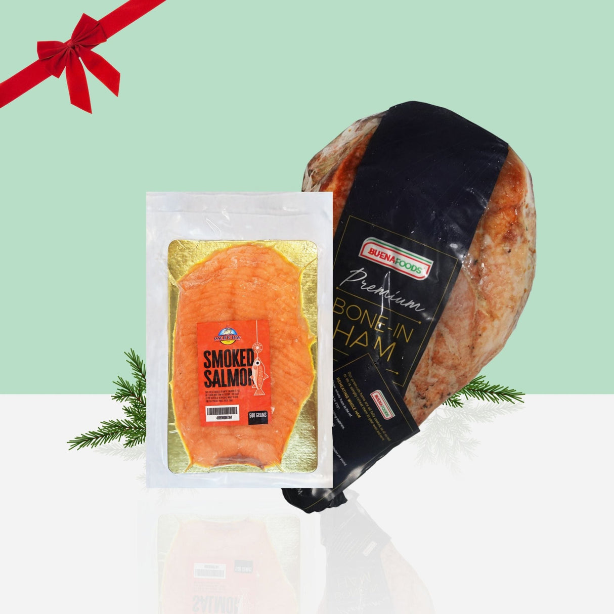 Party Set: Buena Foods Bone - In Ham + Smoked Salmon 500g - Pacific Bay
